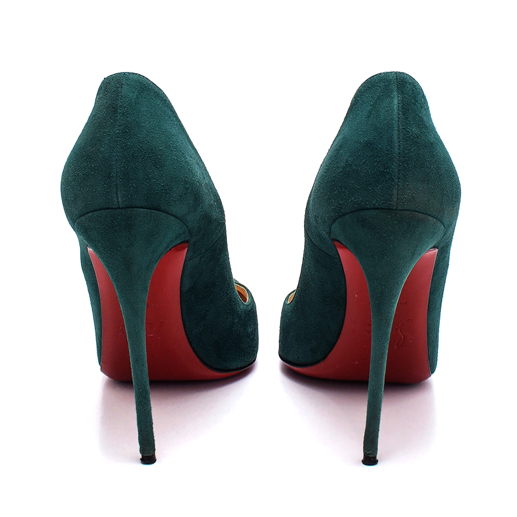 Christian Louboutin - Green Suede Pointed Toe So Kate Stilette Pumps